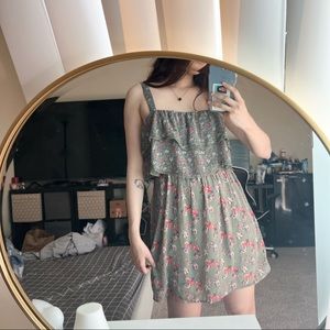Hollister olive green sleeveless ruffle dress size xs